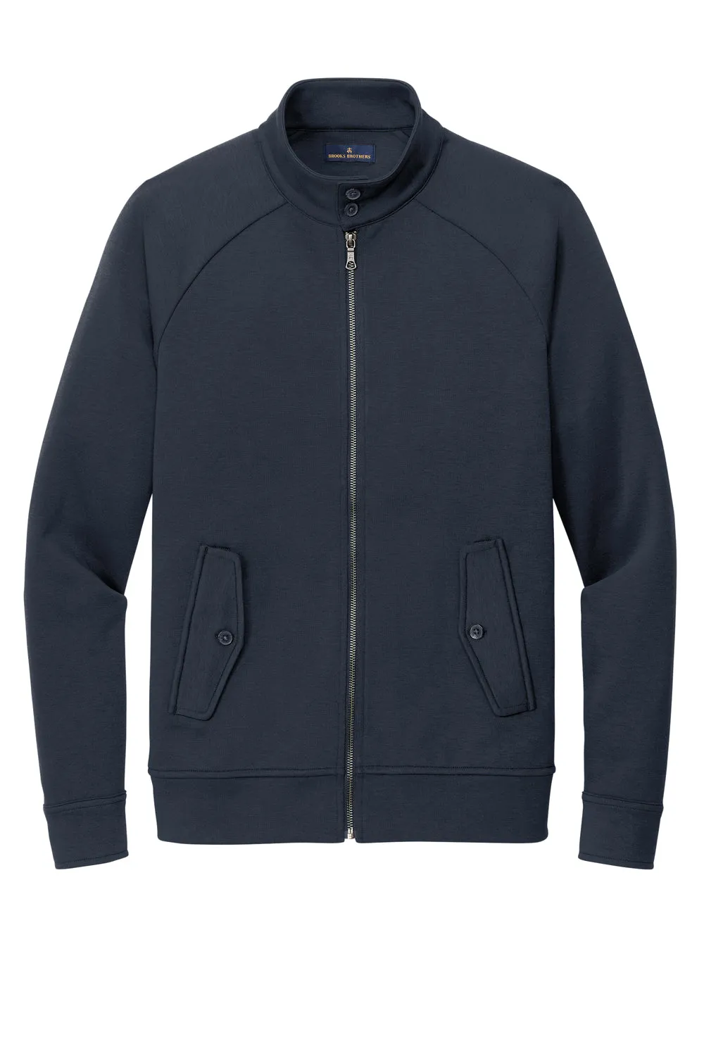 Brooks Brothers Herren Sweatshirt mit Doppelstrick und Vollreißverschluss mit Taschen - Nachtmarineblau