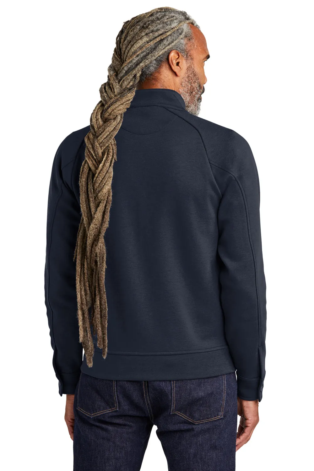 Brooks Brothers Herren Sweatshirt mit Doppelstrick und Vollreißverschluss mit Taschen - Nachtmarineblau