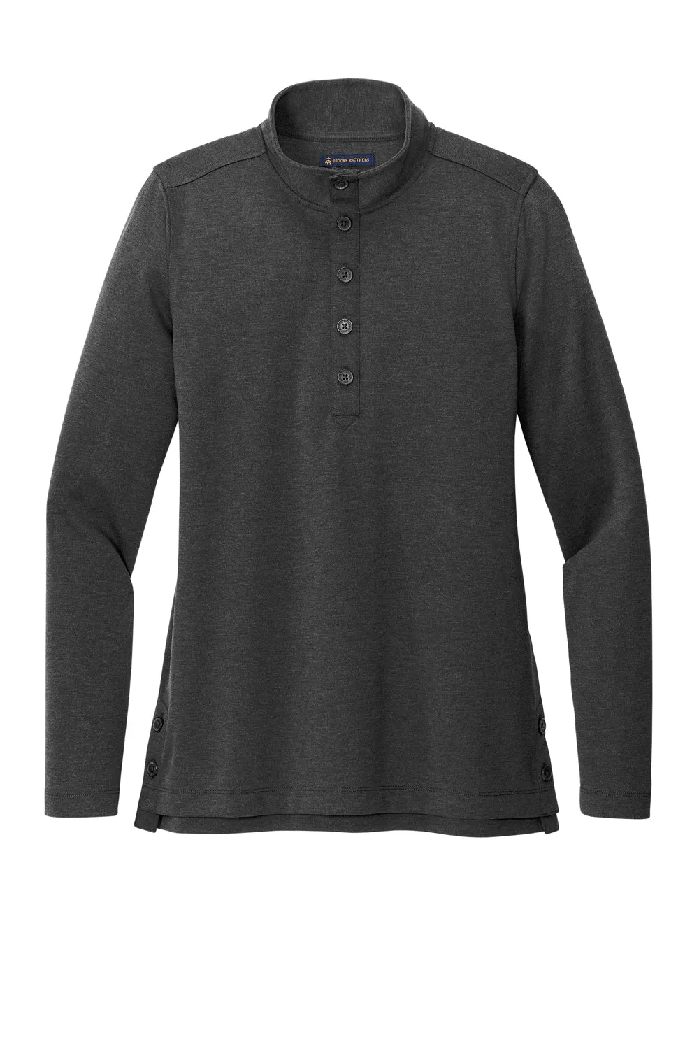 Brooks Brothers Damen 1/4-Knopf-Sweatshirt - Heather Windsor Grau