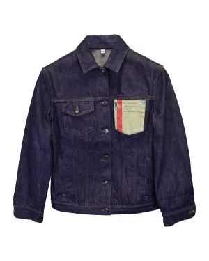 Burberry Postcard Motiv Denim Jacket in blauer Baumwolle