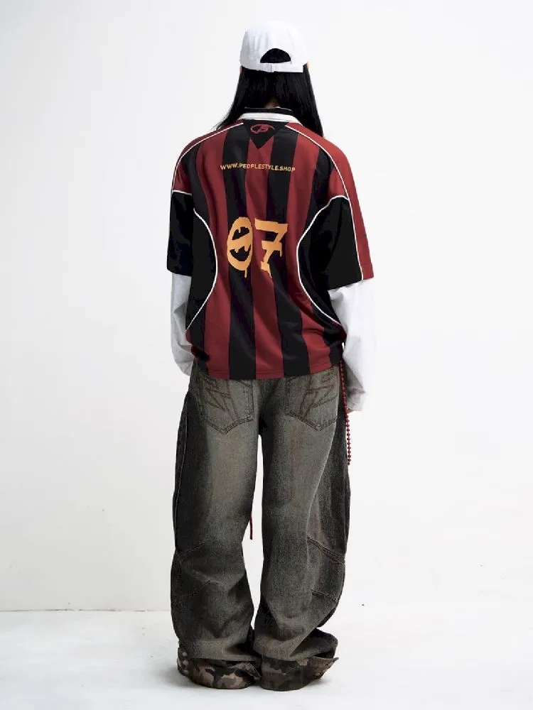 Tarnfarbene Patchwork-Straight-Jeans【s0000010447】