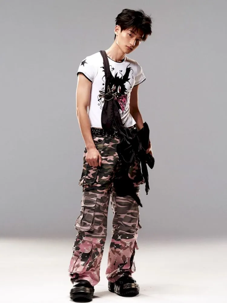 Tarnmuster Jeans mit abnehmbaren Elementen【s0000009416】