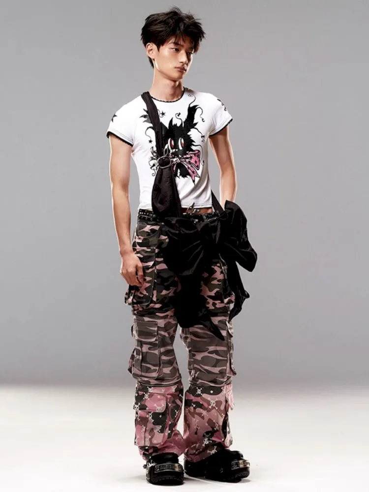 Tarnmuster Jeans mit abnehmbaren Elementen【s0000009416】