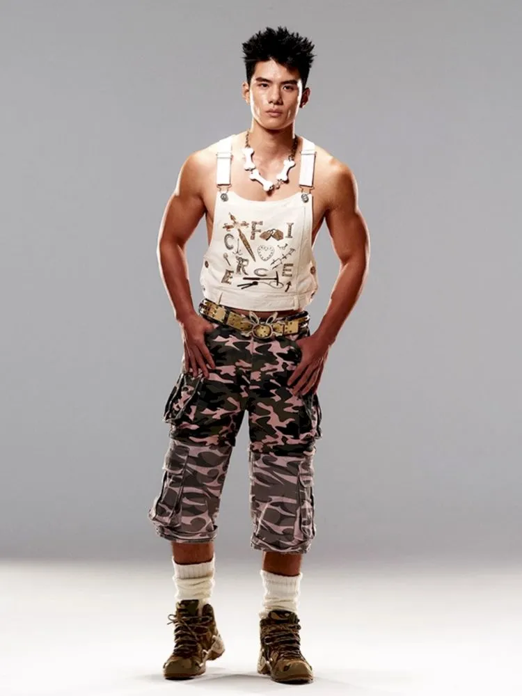Tarnmuster Jeans mit abnehmbaren Elementen【s0000009416】