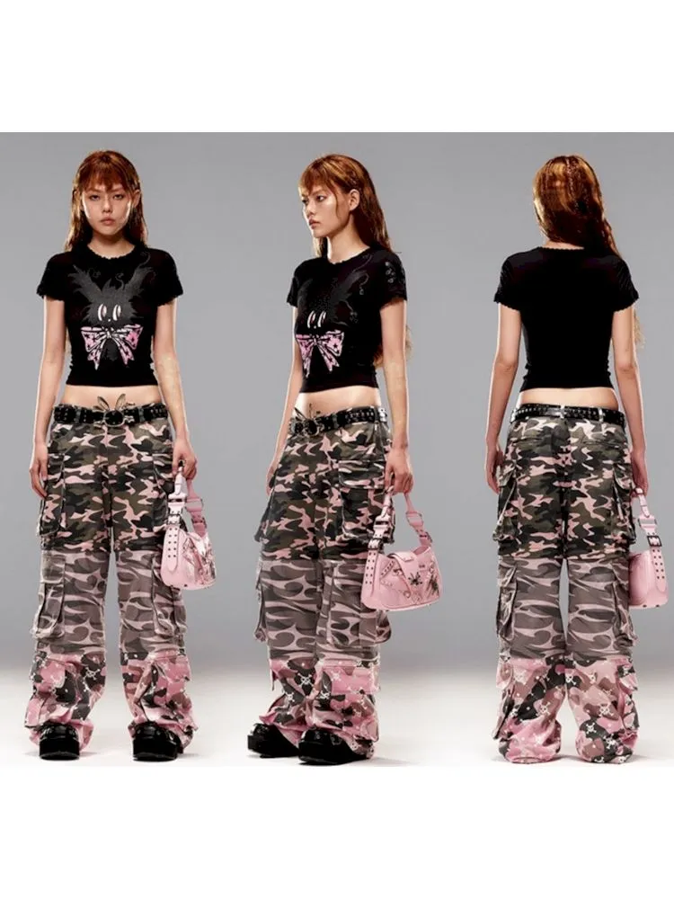 Tarnmuster Jeans mit abnehmbaren Elementen【s0000009416】