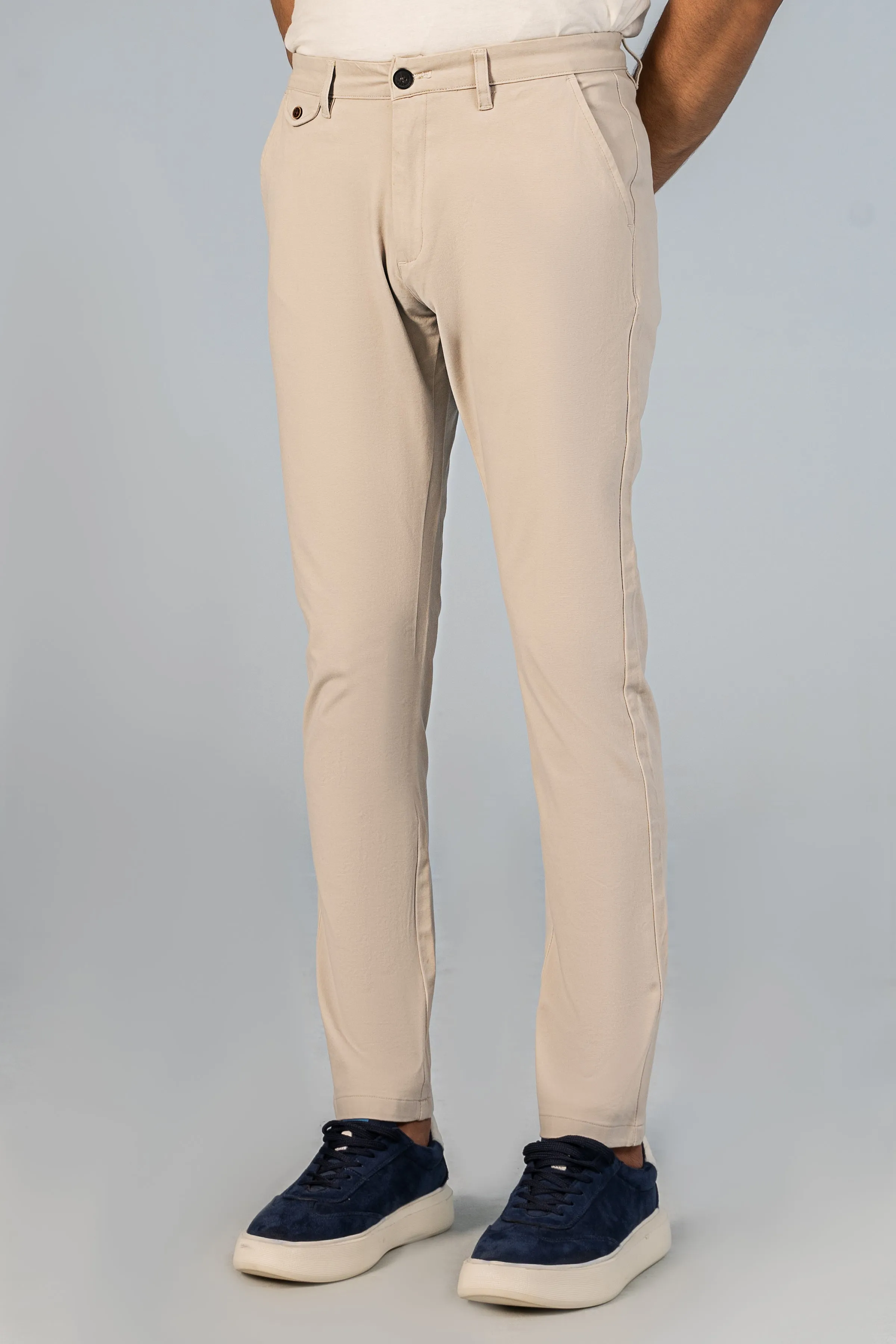 CASUAL HOSE MIT KREUZTASCHE BI-STRETCH STEINFARBEN