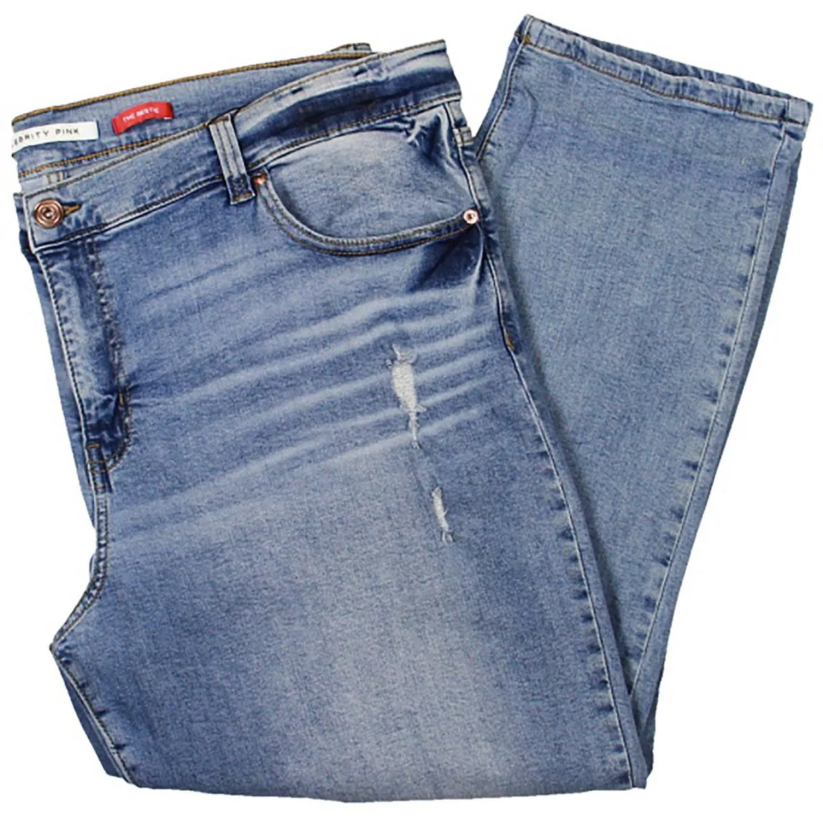 Celebrity Pink Damen Plus Bestie Destroyed Denim Röhrenjeans