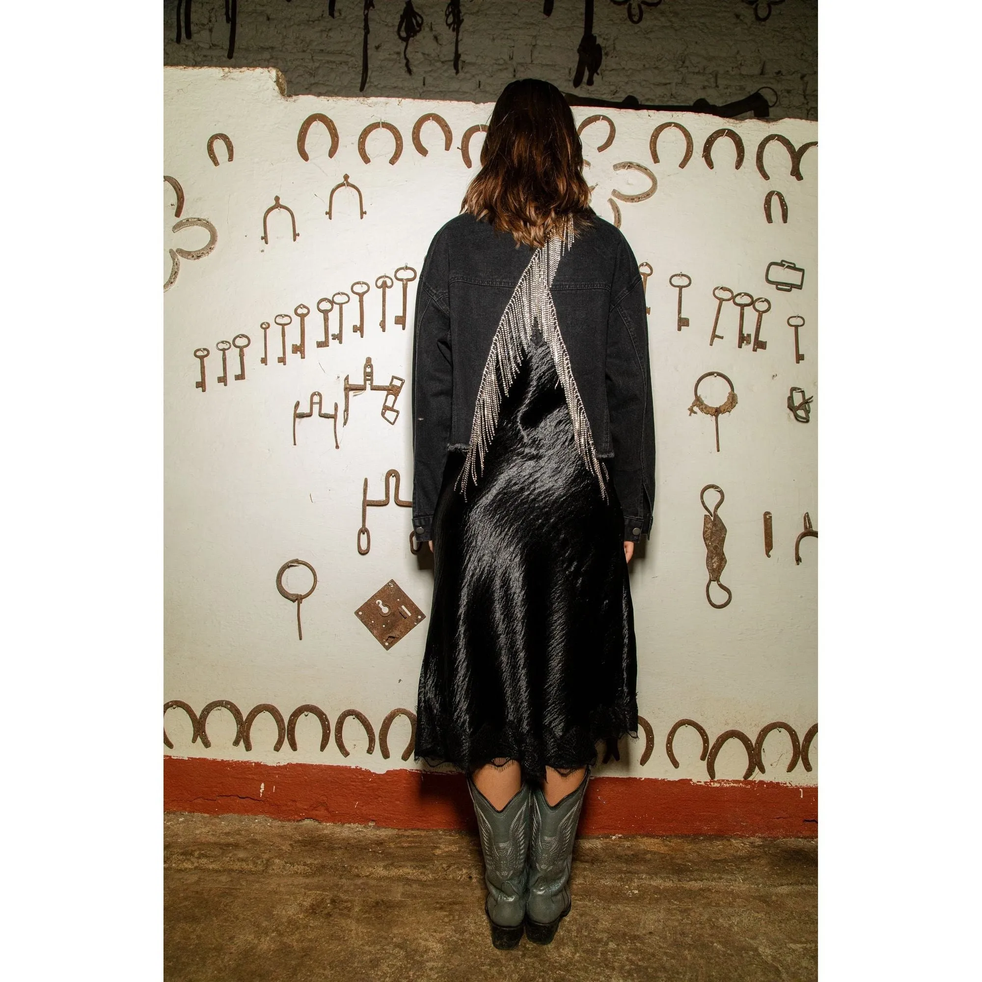 Glitzernde schwarze Chamarra Rosarito