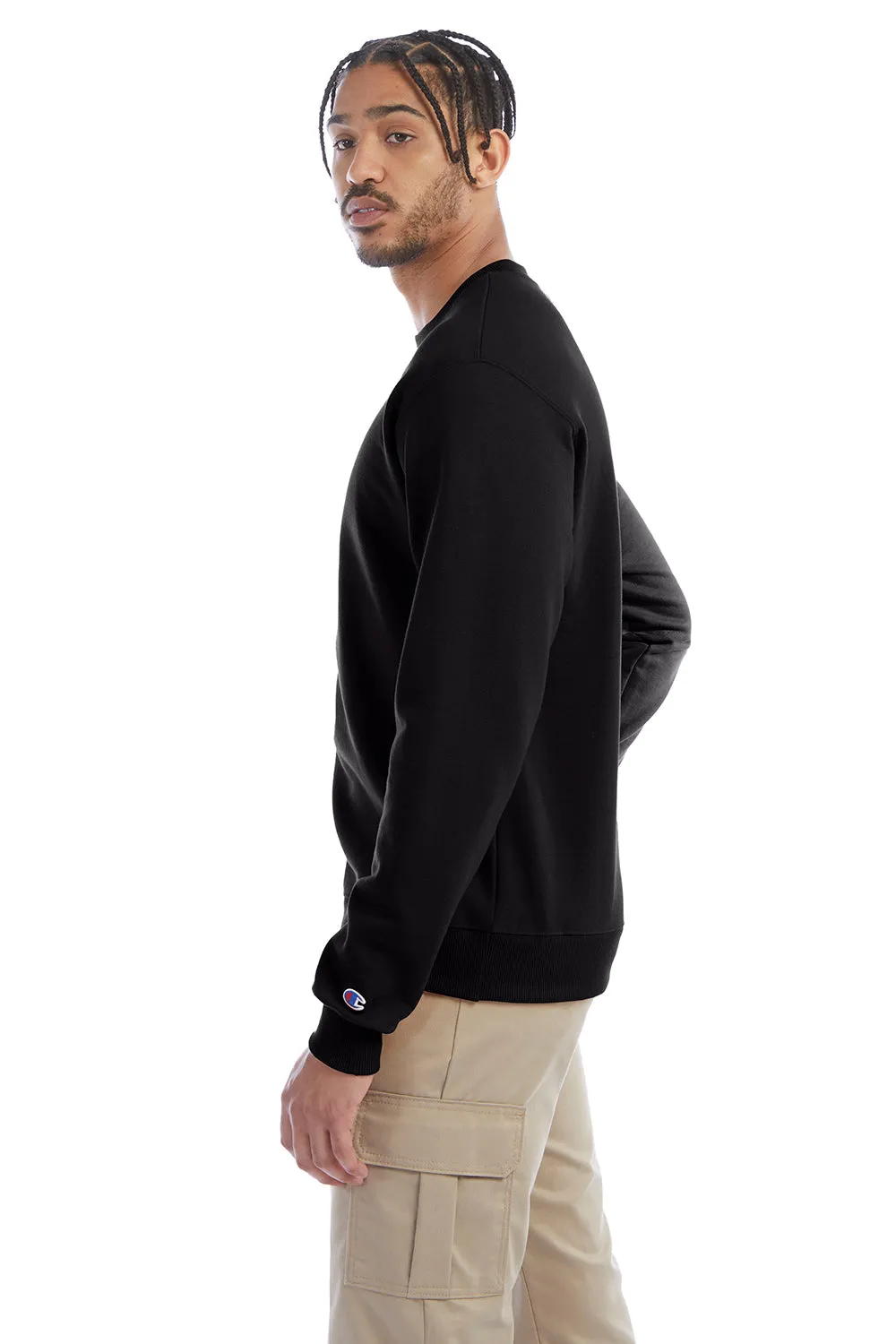 Champion Herren Double Dry Eco Feuchtigkeitstransportierender Fleece Pullover mit Rundhalsausschnitt - Schwarz