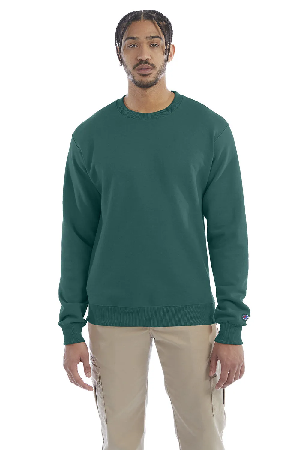 Champion Herren Double Dry Eco Feuchtigkeitstransport Fleece Crewneck Sweatshirt - Smaragdgrün