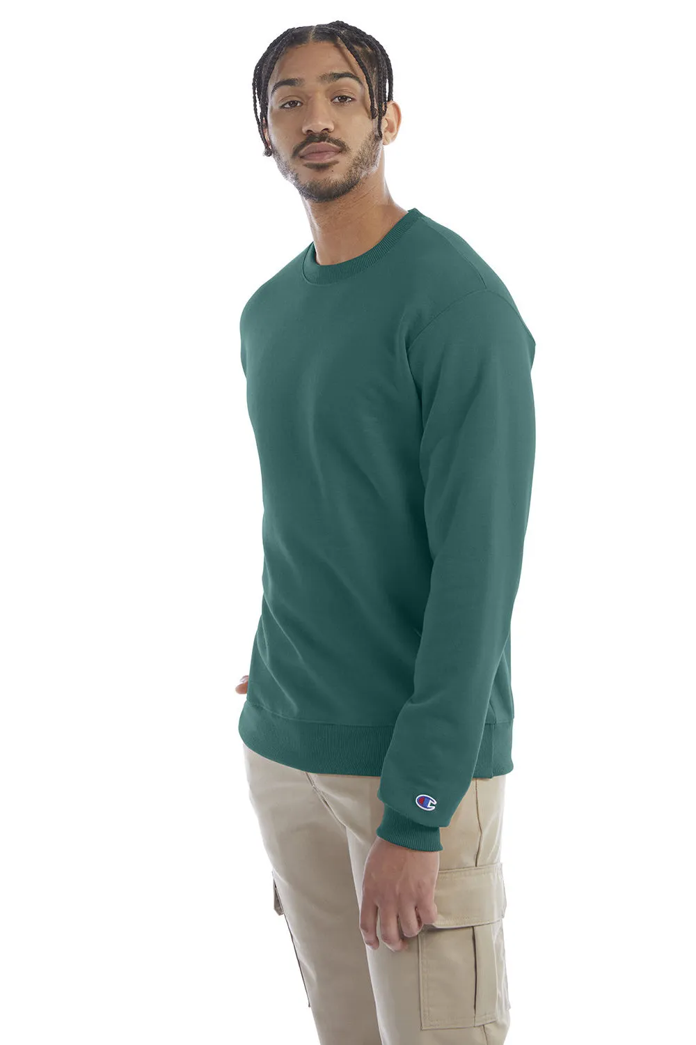 Champion Herren Double Dry Eco Feuchtigkeitstransport Fleece Crewneck Sweatshirt - Smaragdgrün