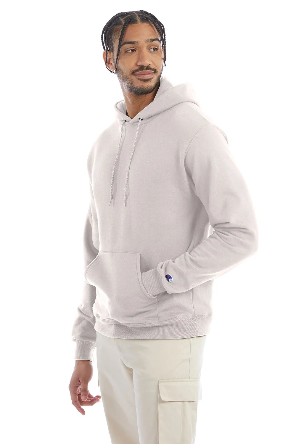 Champion Herren Double Dry Eco Feuchtigkeitstransportierende Fleece Kapuzenpullover Hoodie mit Beuteltasche - Körperfarbe Blassrosa