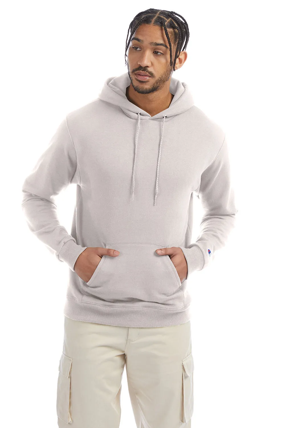 Champion Herren Double Dry Eco Feuchtigkeitstransportierende Fleece Kapuzenpullover Hoodie mit Beuteltasche - Körperfarbe Blassrosa