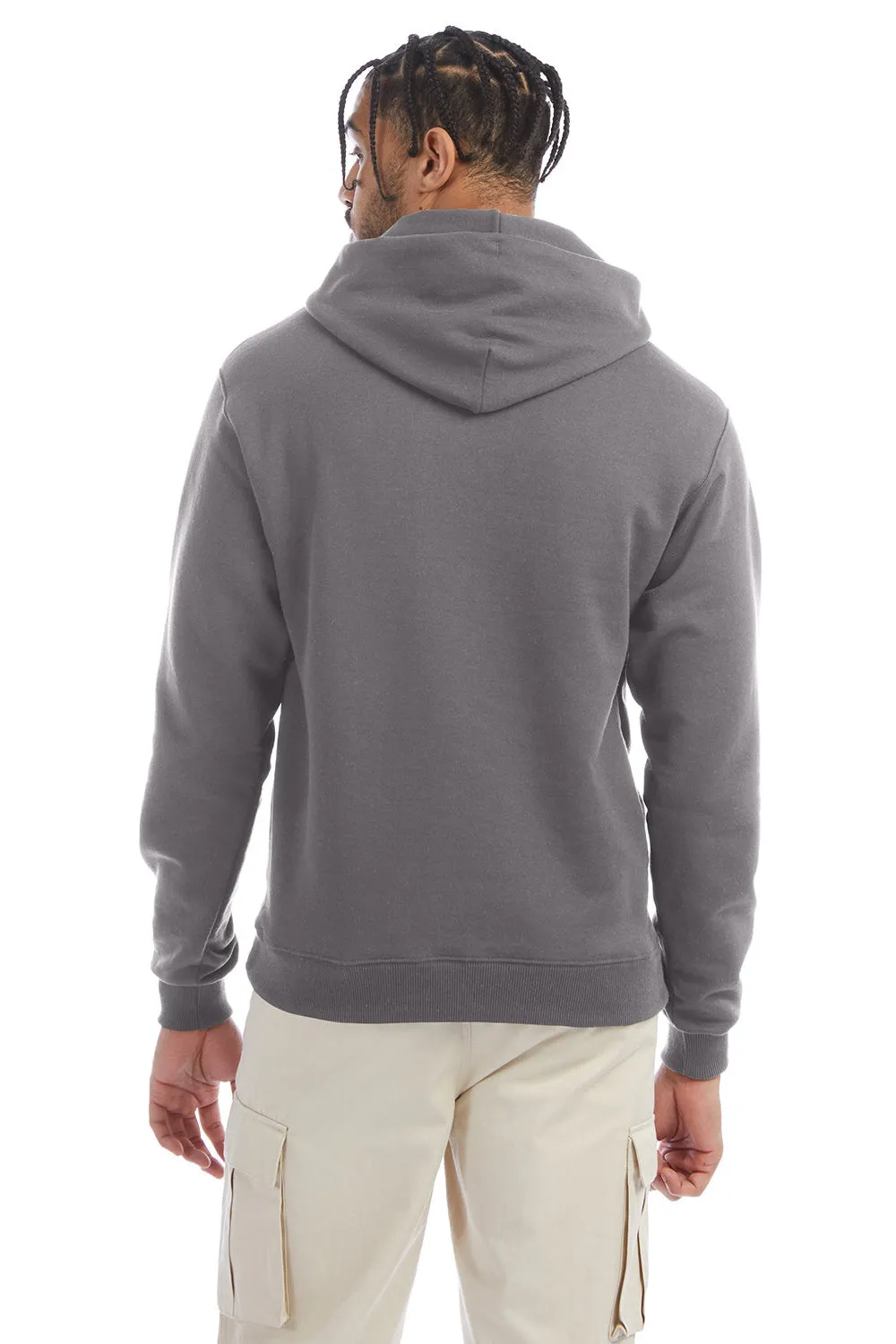 Champion Herren Double Dry Eco Feuchtigkeitstransportierende Fleece Kapuzenpullover Hoodie mit Beuteltasche - Steingrau