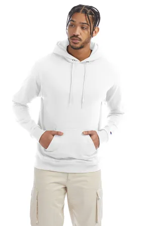 Champion Herren Double Dry Eco Feuchtigkeitstransportierende Fleece Kapuzenpullover Hoodie mit Kangaroo-Tasche - Weiß