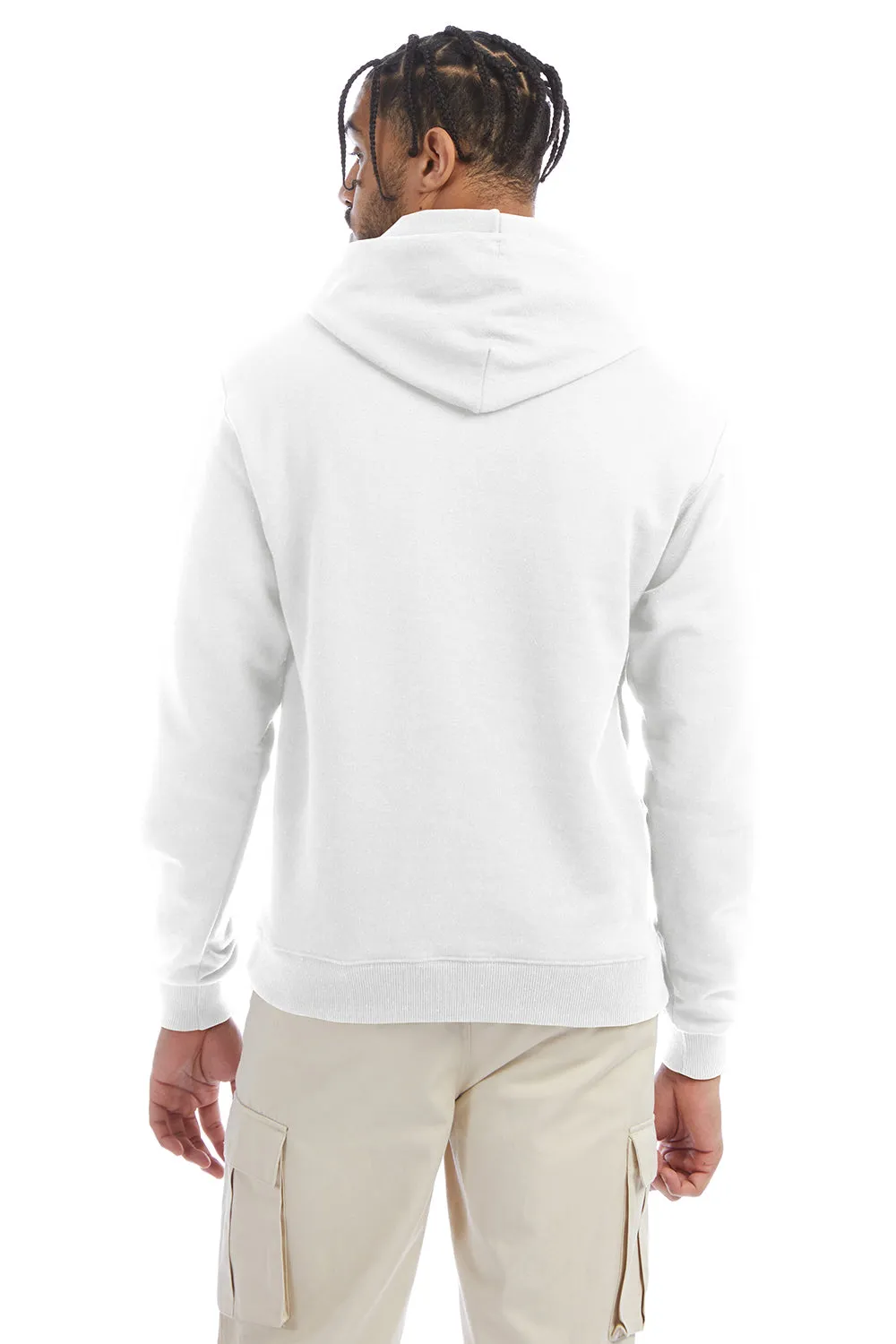 Champion Herren Double Dry Eco Feuchtigkeitstransportierende Fleece Kapuzenpullover Hoodie mit Kangaroo-Tasche - Weiß