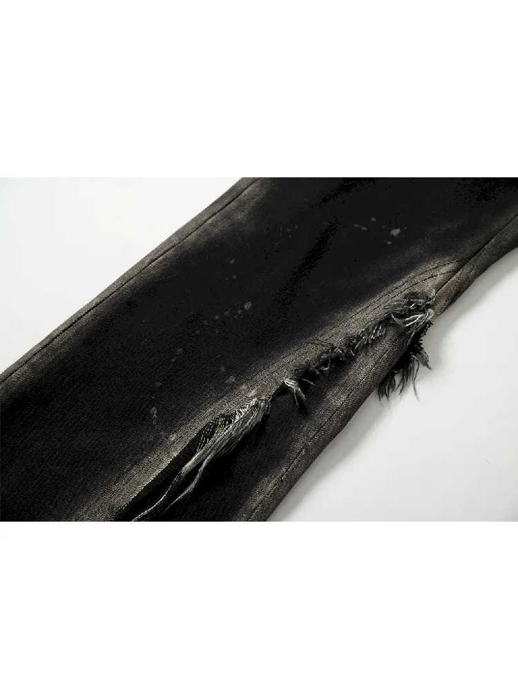 Karierte Vintage-Wash Jeans【s0000011225】