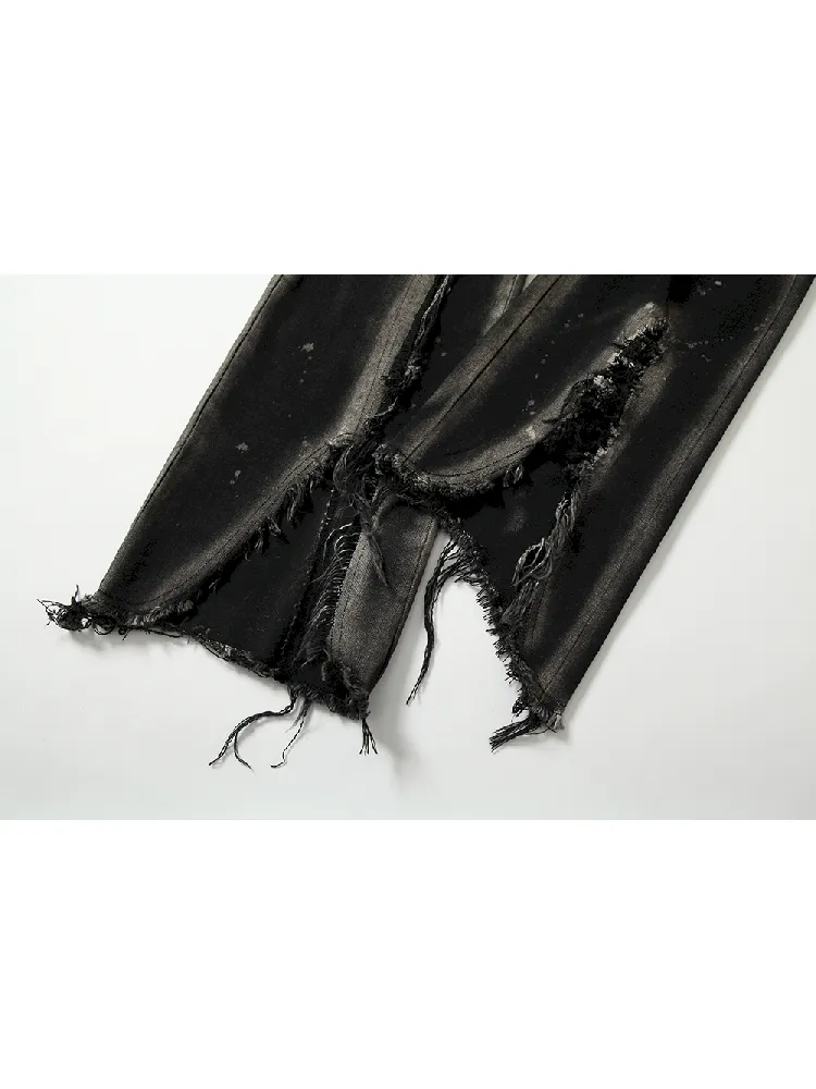 Karierte Vintage-Wash Jeans【s0000011225】
