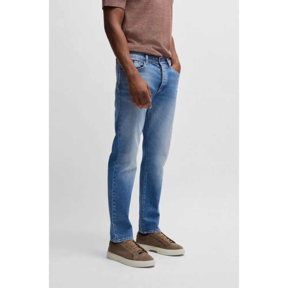Klassisch geschnittene Jeans in blauem Comfort-Stretch-Denim