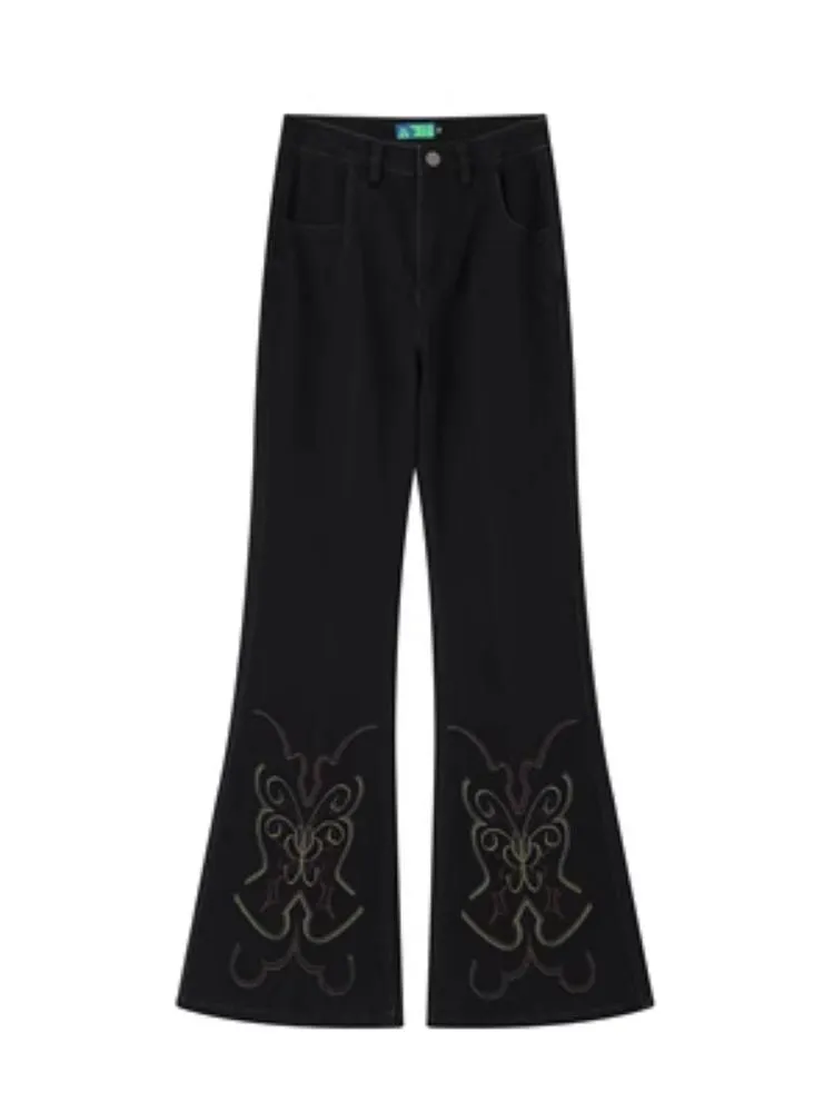 Klassische Mikro-bestickte Jeans【s0000005129】