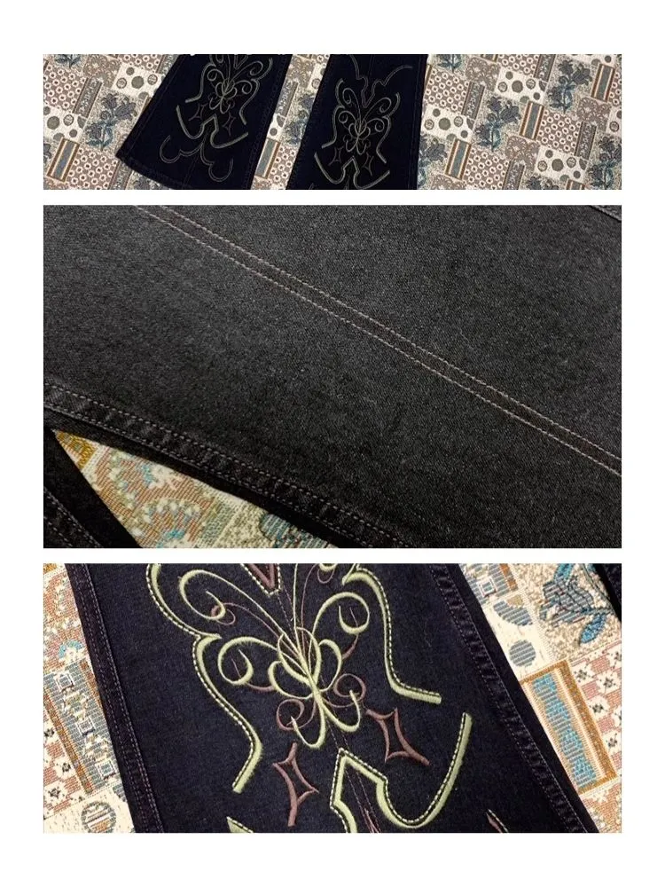 Klassische Mikro-bestickte Jeans【s0000005129】