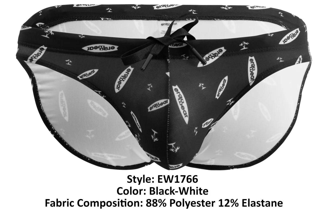Bekleidung_Ergowear_Herrenunterwäsche ErgoWear EW1766 X4D SW Badehose Farbe Schwarz-Weiß