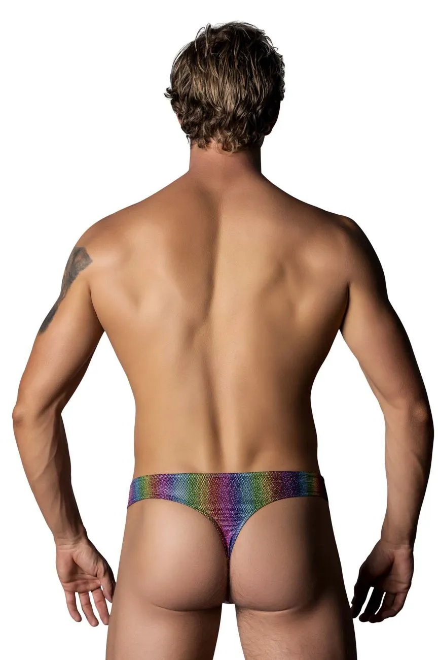 Bekleidung_Herren Power_Herrenunterwäsche Male Power 421-297 Pack N Play Tanga mit Kondomtasche vorne Farbe Regenbogen