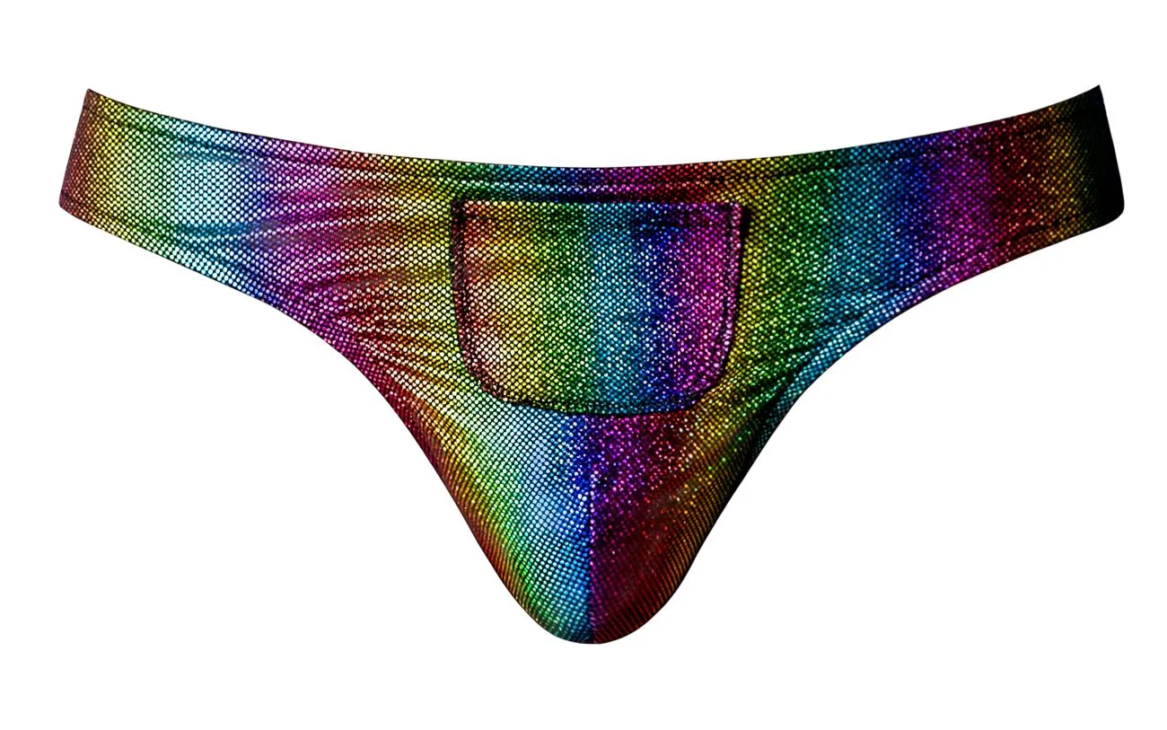 Bekleidung_Herren Power_Herrenunterwäsche Male Power 421-297 Pack N Play Tanga mit Kondomtasche vorne Farbe Regenbogen