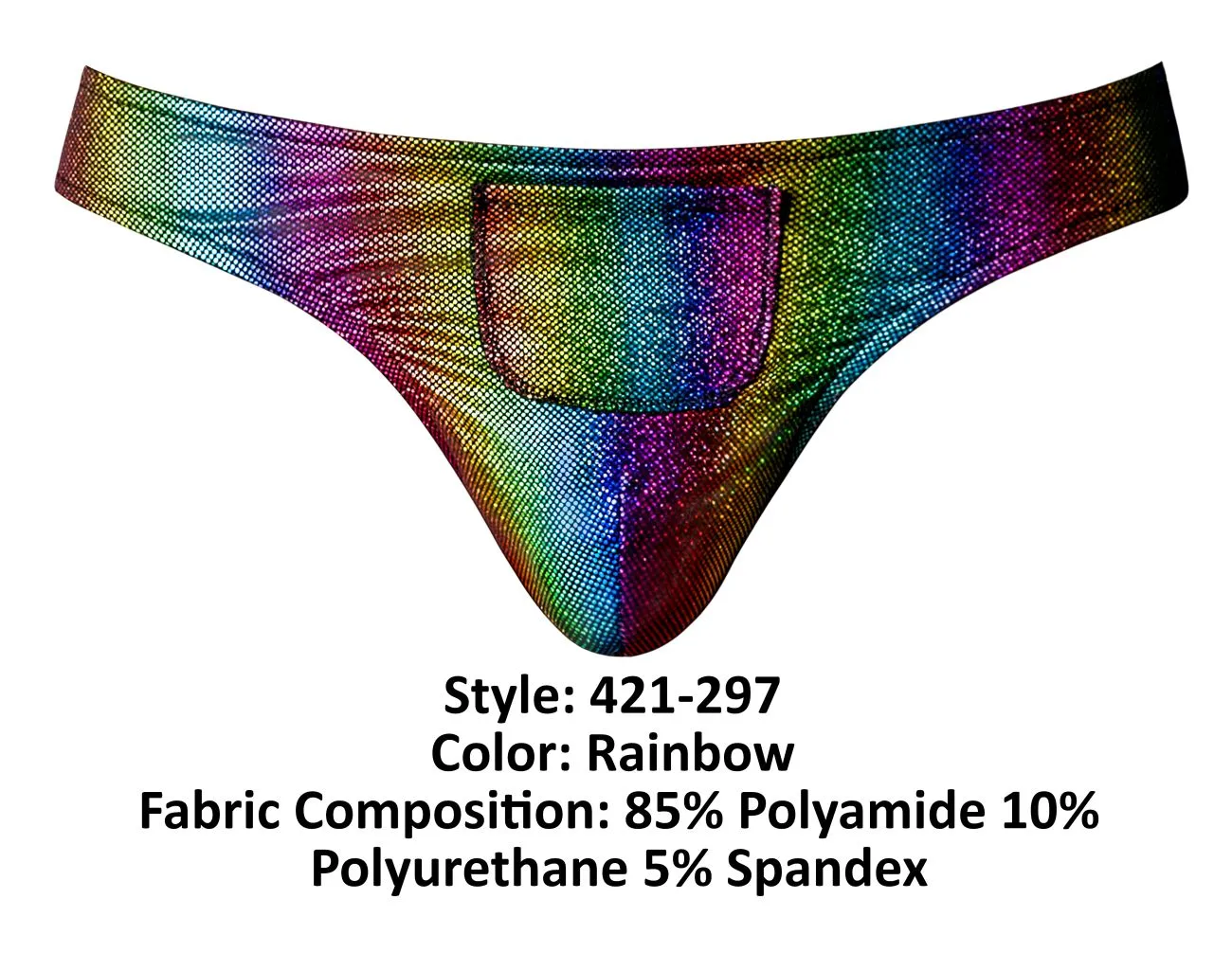 Bekleidung_Herren Power_Herrenunterwäsche Male Power 421-297 Pack N Play Tanga mit Kondomtasche vorne Farbe Regenbogen