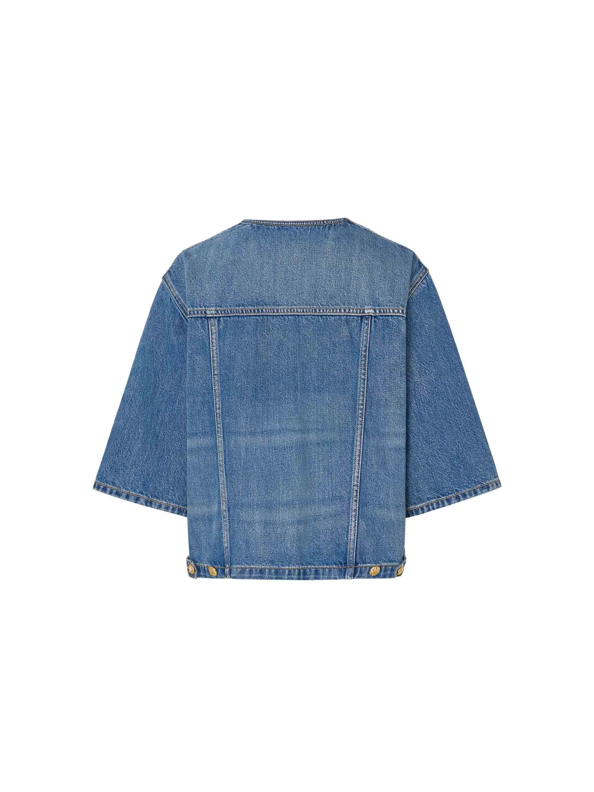 Kragenlose Denimjacke