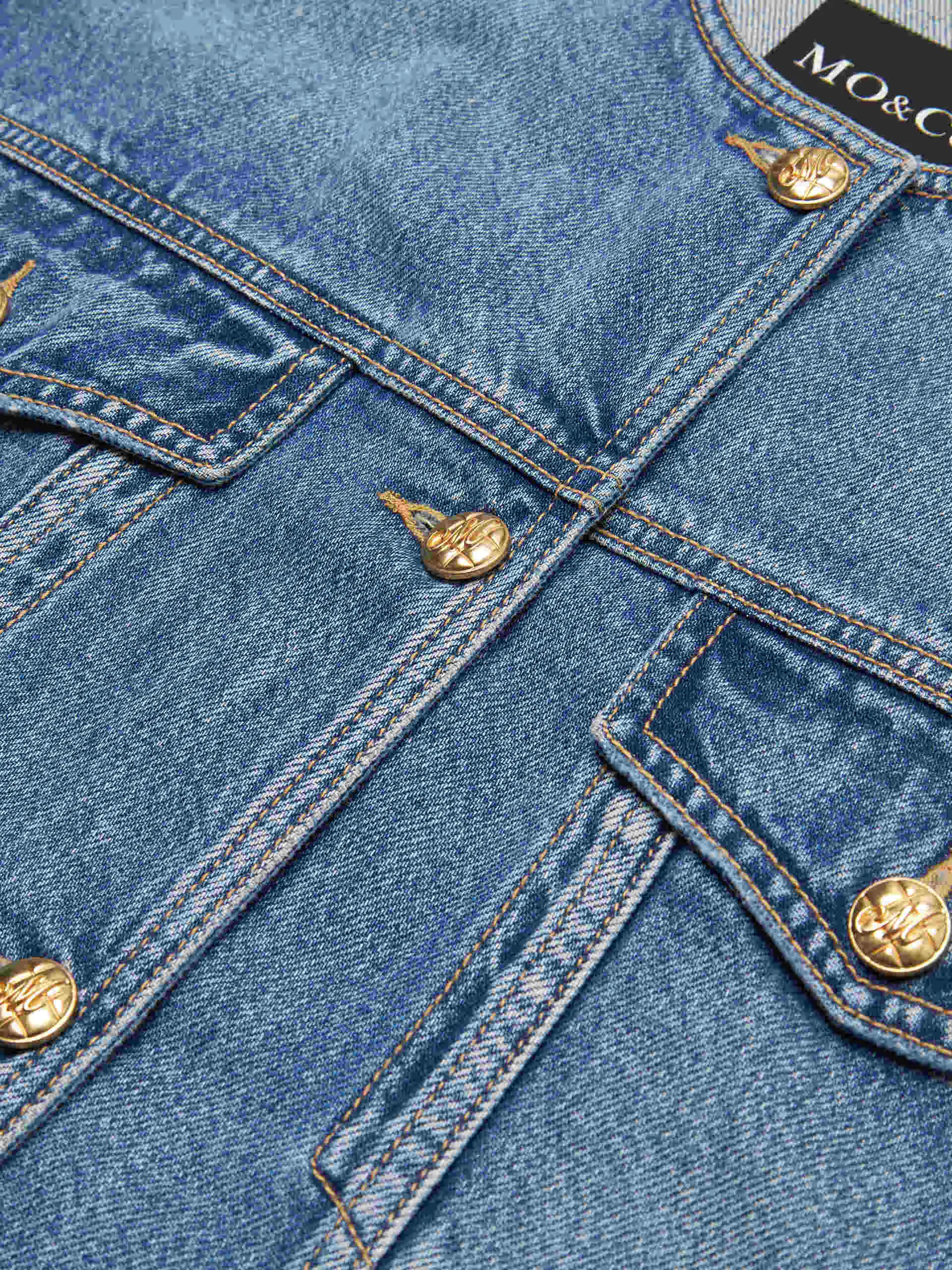 Kragenlose Denimjacke