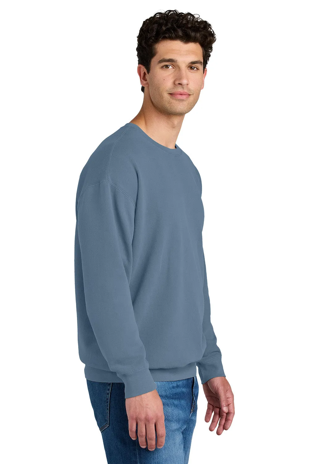 Comfort Colors Herren Fleece Pullover mit Rundhalsausschnitt - eingefärbt in Blue Jean