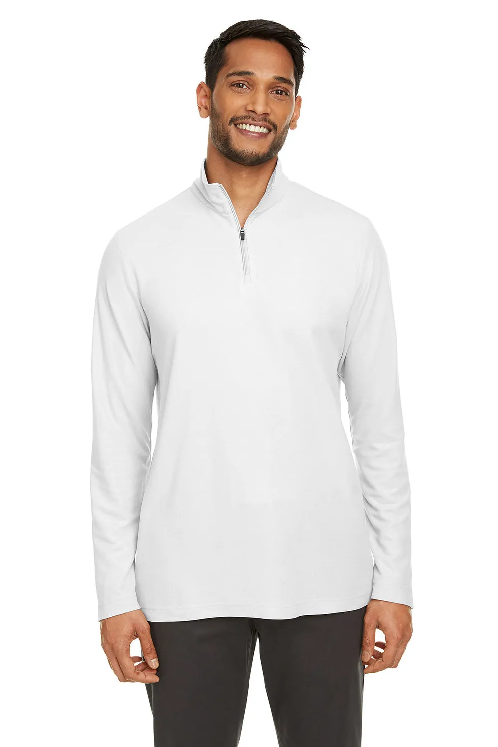 Core 365 Herren Fusion ChromaSoft Performance Feuchtigkeitstransportierendes Piqué 1/4-Zip Sweatshirt - Weiß