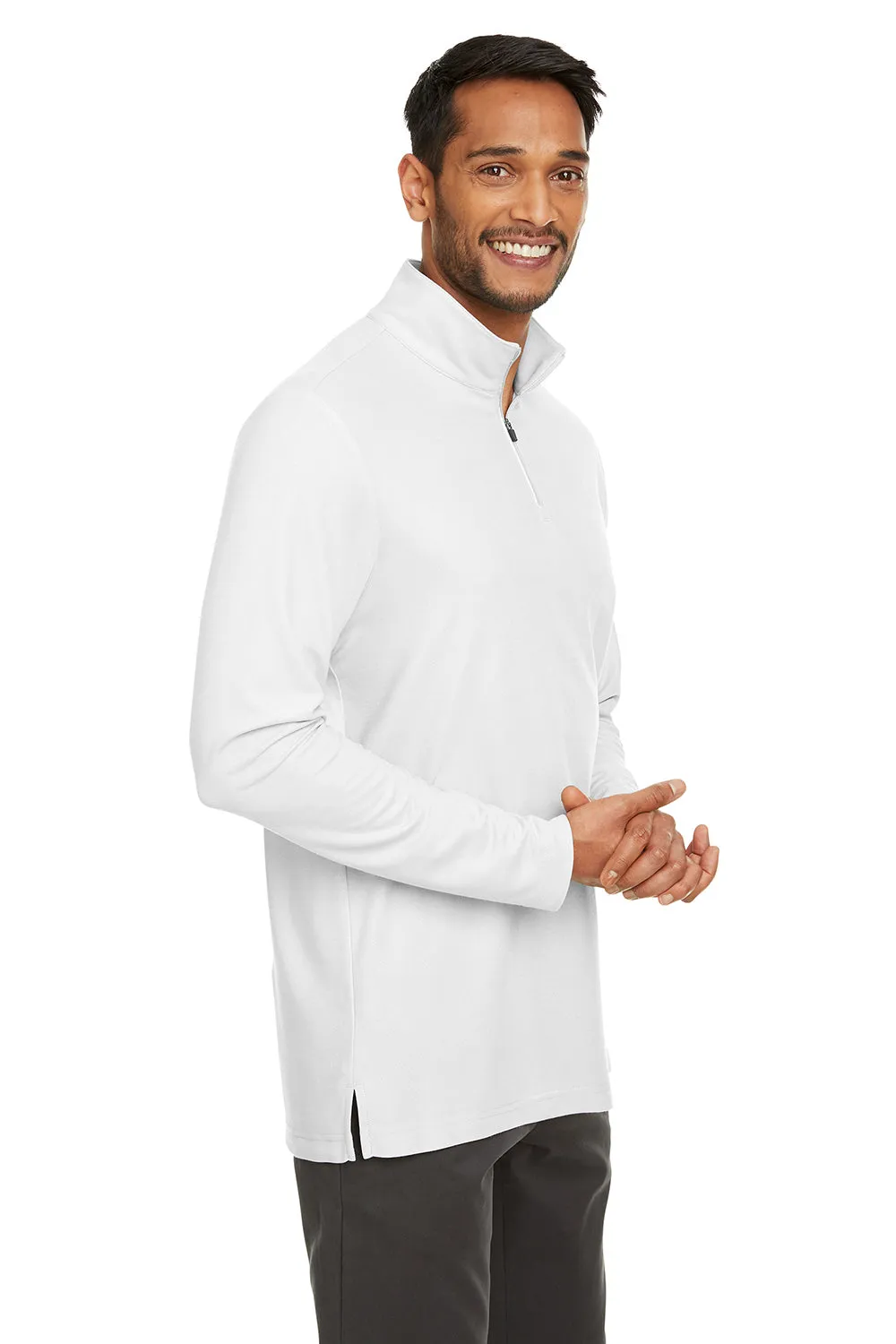 Core 365 Herren Fusion ChromaSoft Performance Feuchtigkeitstransportierendes Piqué 1/4-Zip Sweatshirt - Weiß