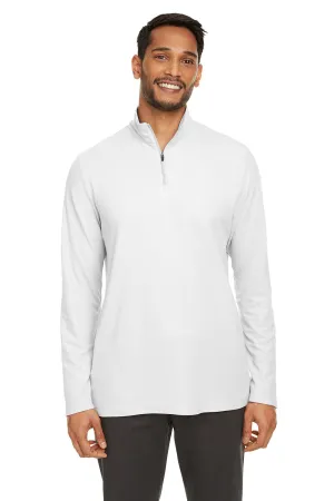Core 365 Mens Fusion ChromaSoft Performance Moisture Wicking Pique 1/4 Zip Sweatshirt - White