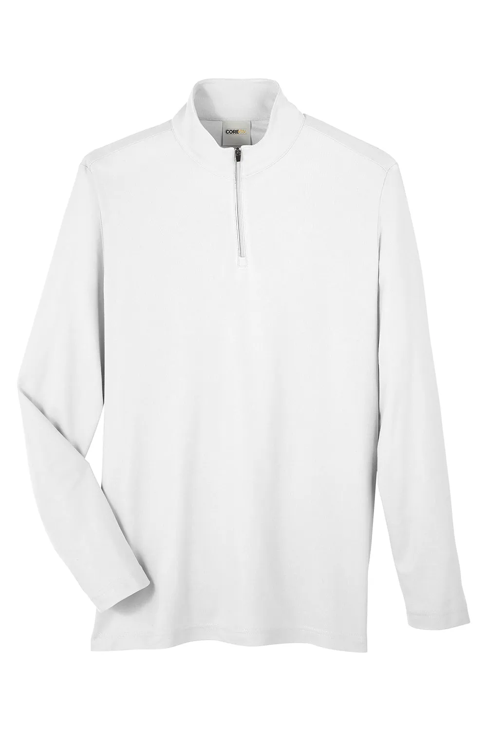Core 365 Herren Fusion ChromaSoft Performance Feuchtigkeitstransportierendes Piqué 1/4-Zip Sweatshirt - Weiß