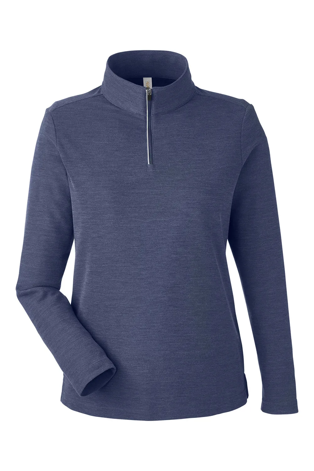 Core 365 Damen Fusion ChromaSoft Performance Feuchtigkeitstransportierendes Piqué 1/4-Zip Sweatshirt - Heather Klassisch Marineblau