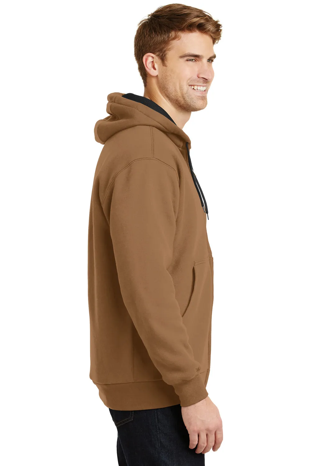 CornerStone Herren Kapuzenpullover mit Reißverschluss und Taschen - Entenbraun