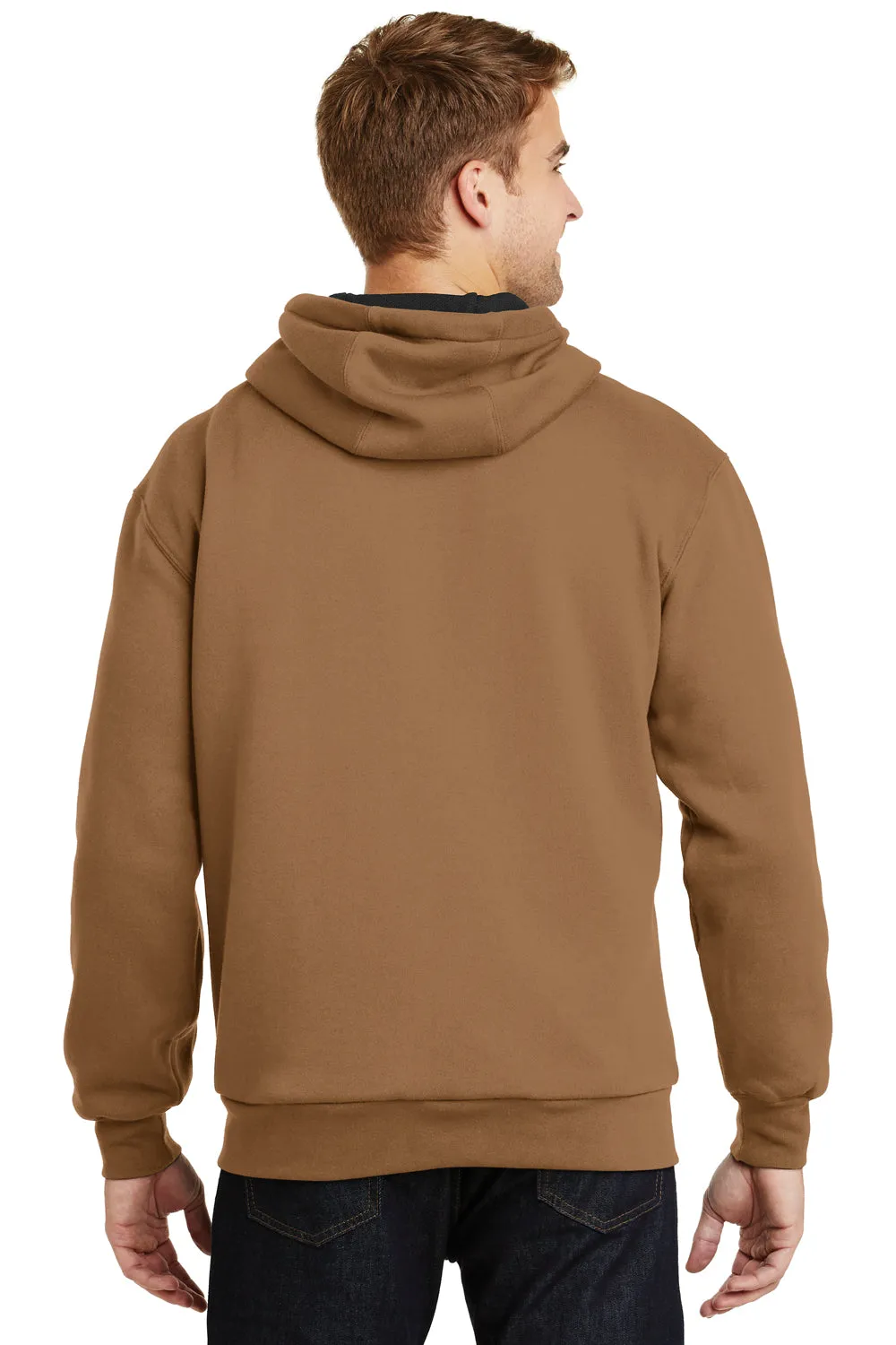 CornerStone Herren Kapuzenpullover mit Reißverschluss und Taschen - Entenbraun