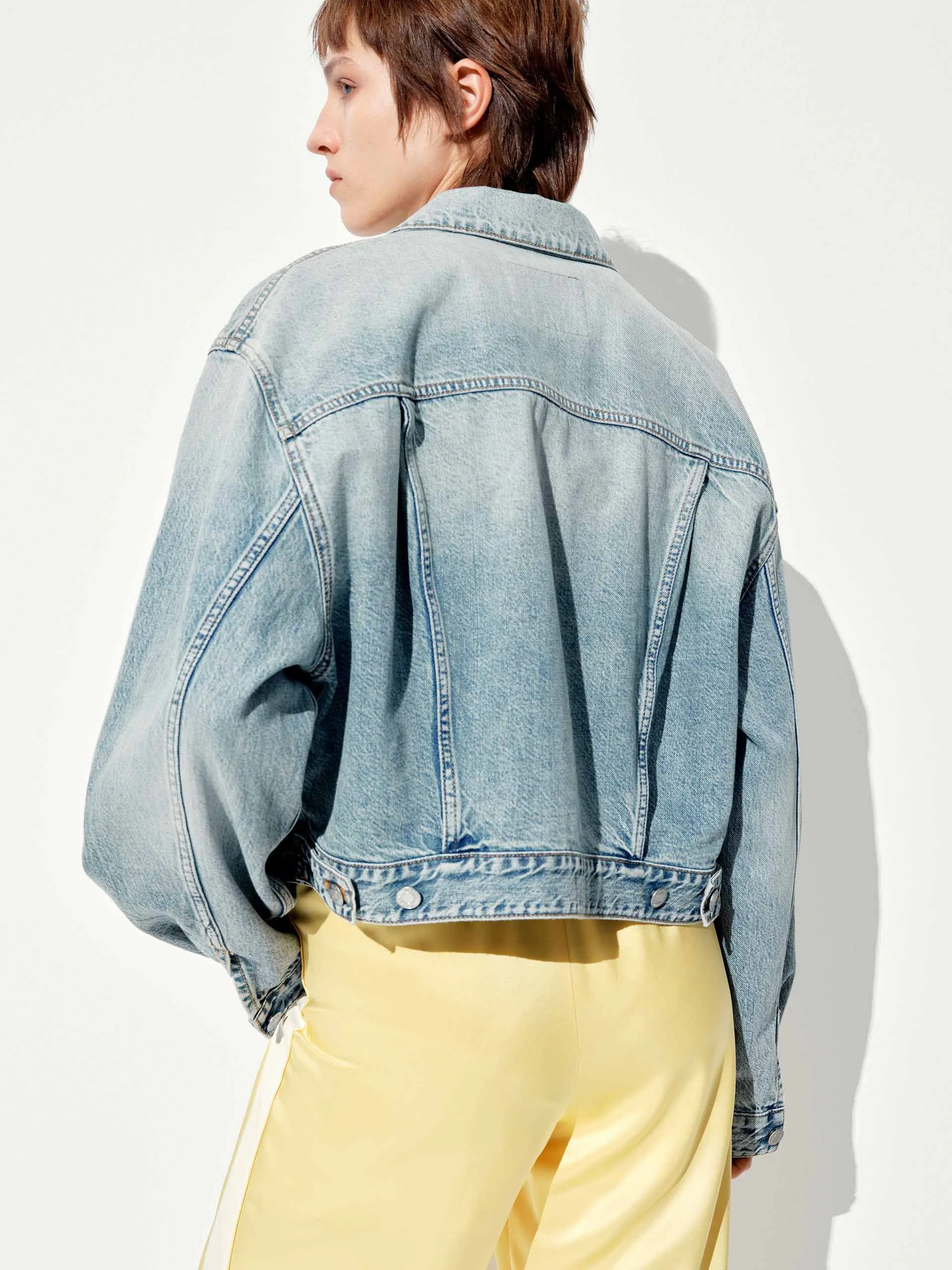 Gekürzte Baumwoll-Denim-Jacke