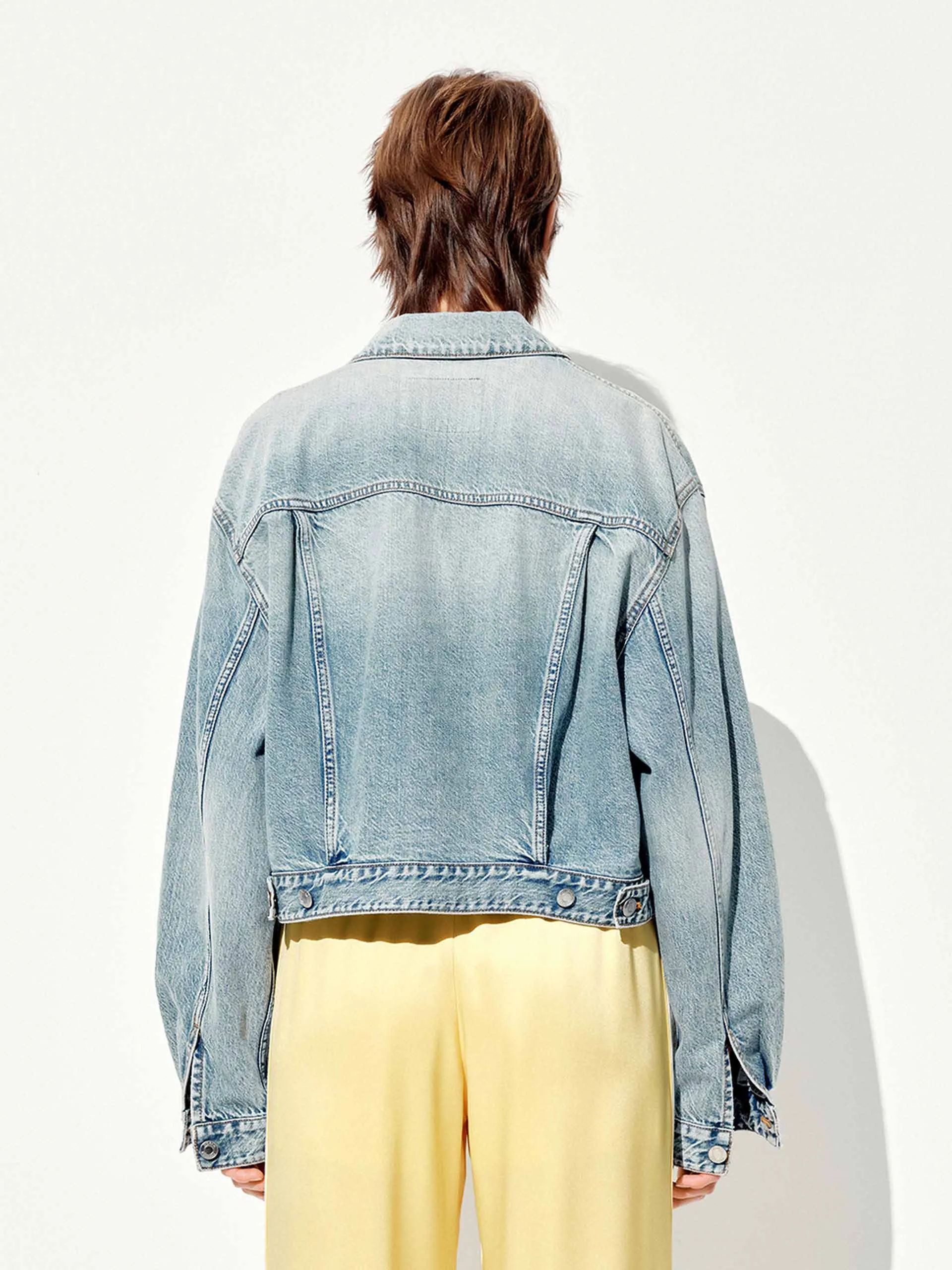 Gekürzte Baumwoll-Denim-Jacke