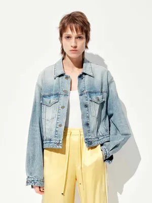 Gekürzte Baumwoll-Denim-Jacke