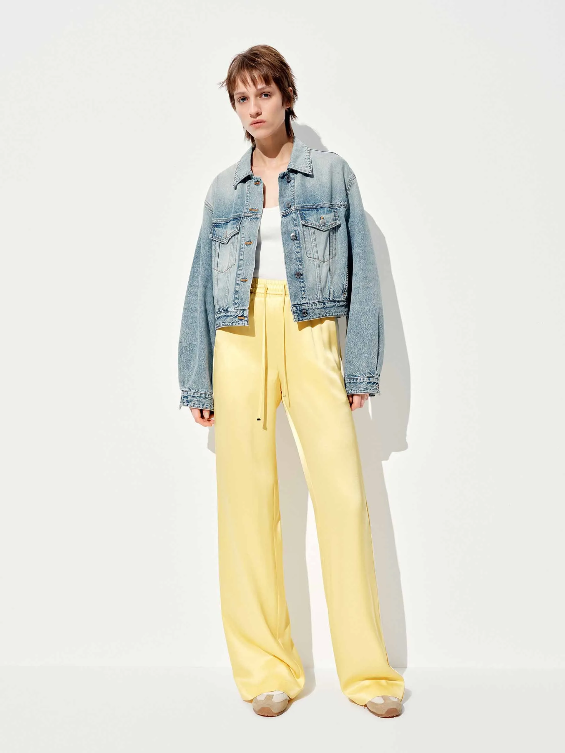 Gekürzte Baumwoll-Denim-Jacke
