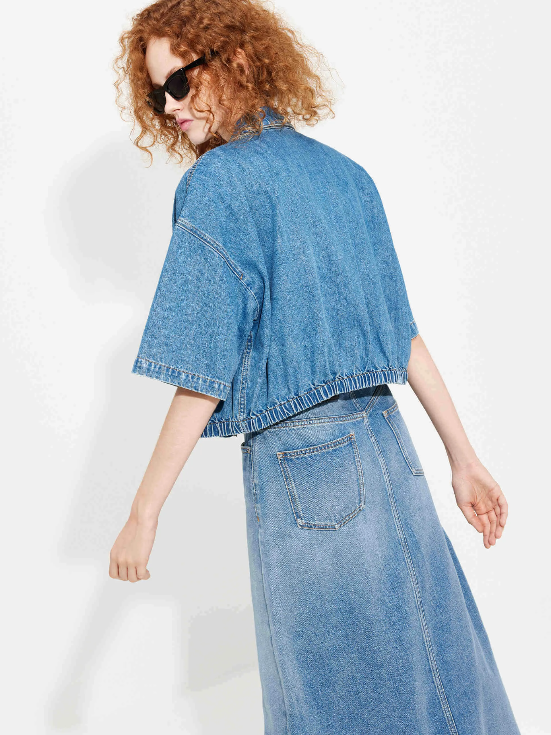 Gekürzte Denimjacke