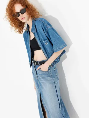 Gekürzte Denimjacke