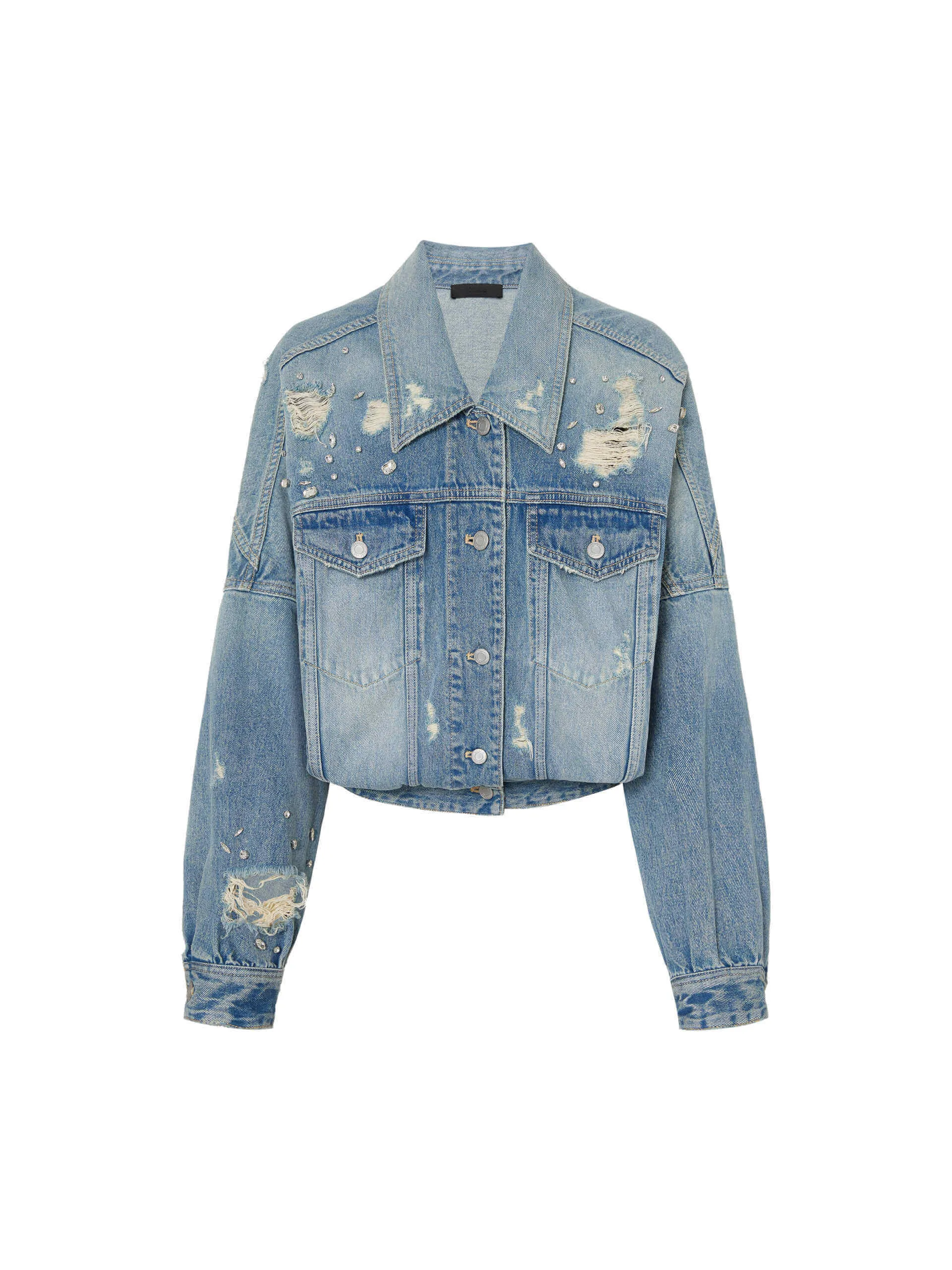 Crystal Detail Denim Jacke