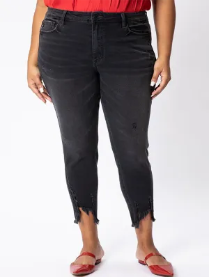 Curvy Zoey Mid Rise Saumdetail Dunkle Skinny Von KanCan