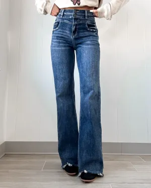 Dakota High-Rise Flare Jeans - Dunkler Waschung