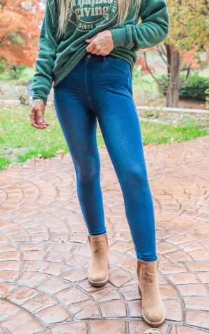 Denim Baumwolle Stretch-Jeggings | Rae Mode - Endgültiger Verkauf