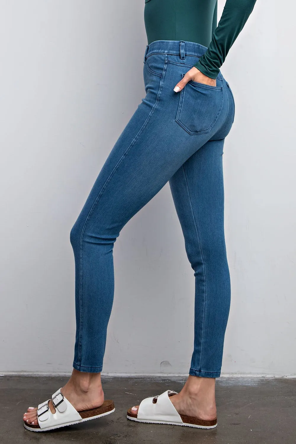 Denim Baumwolle Stretch-Jeggings | Rae Mode - Endgültiger Verkauf